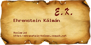Ehrenstein Kálmán névjegykártya